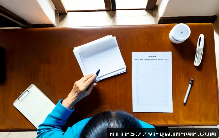 Home 17 구전지식 기록법을 위한 서식 디자인 - Photorealistic overhead view of a neat oral-history documentation workspace in Vietnam, an elderly V...